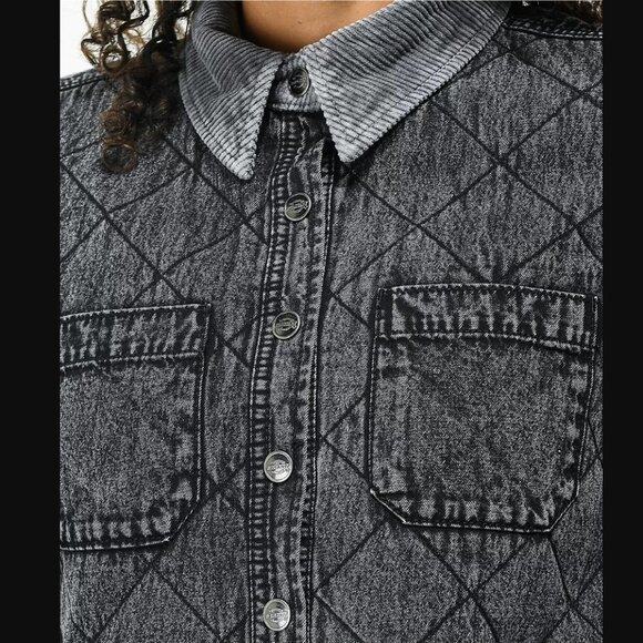 Dickies 💋 Women's Quilted Chore Jacket \\ Size Small // Washed Black \\ Zumies - Picture 13 of 16
